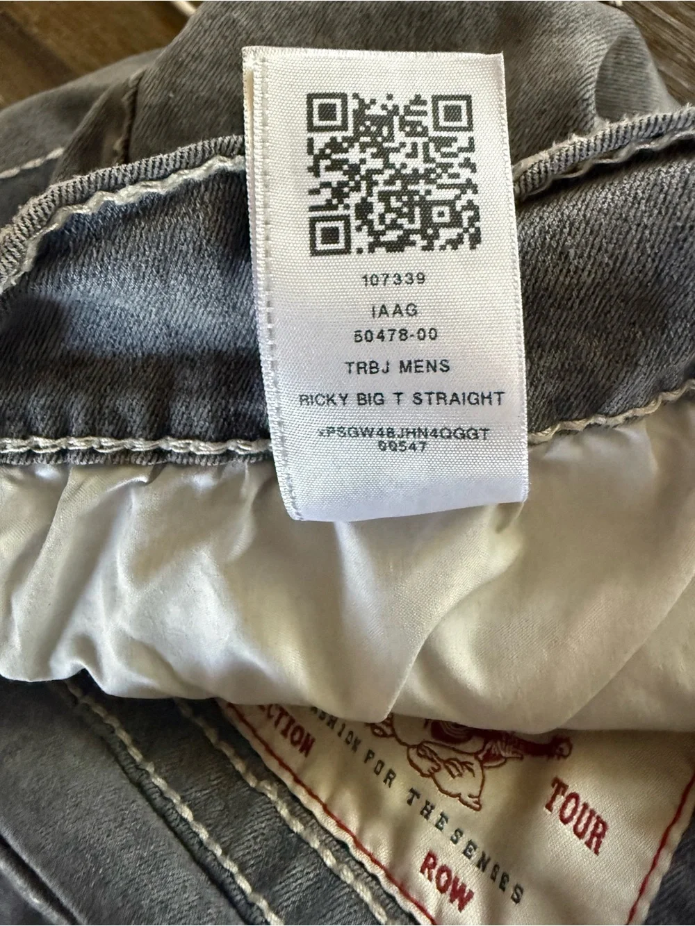 True Religion Men’s Gray Straight Jeans (Ricky Relaxed Straight)